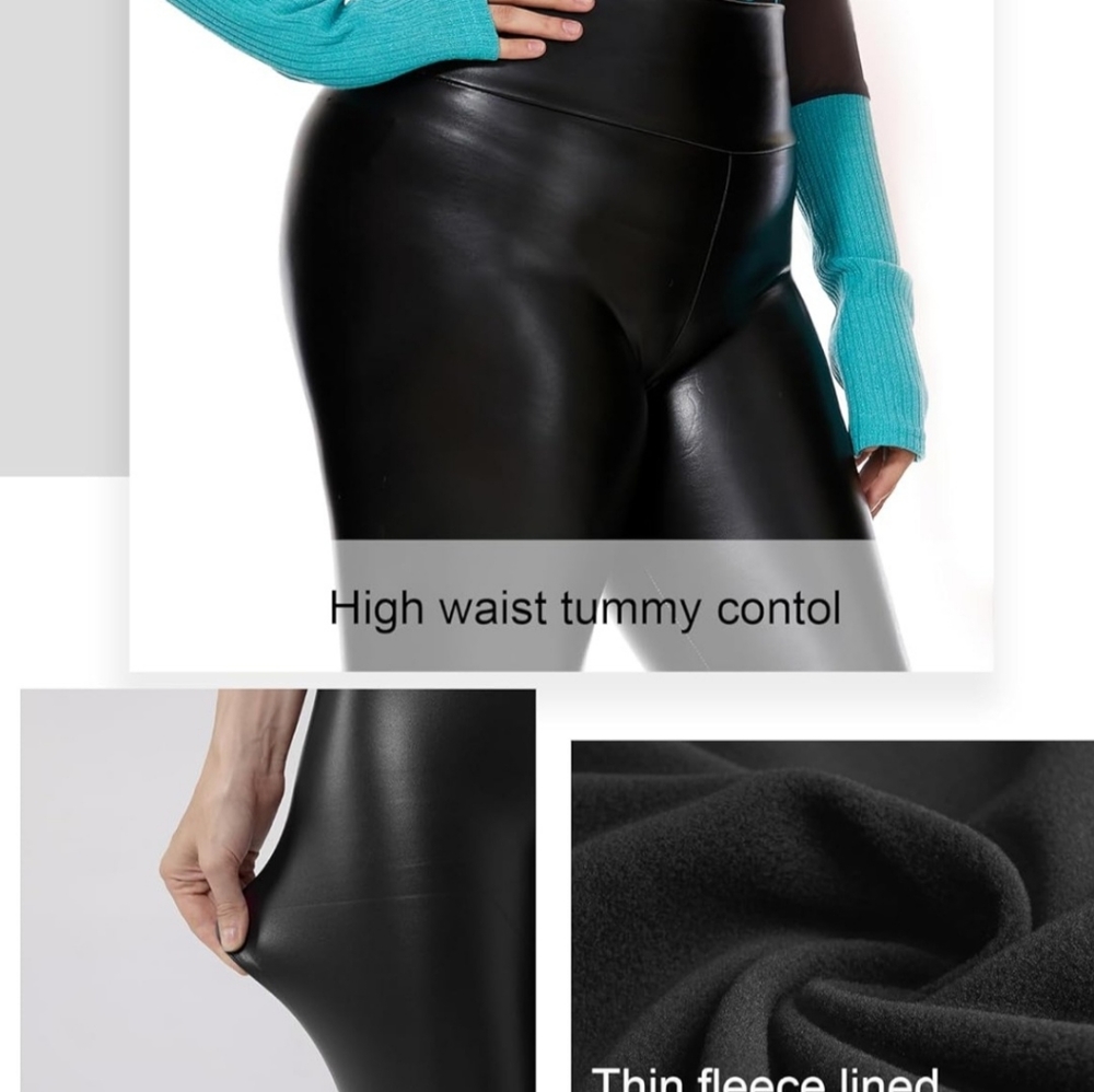 TAGOO feaux leather black pants BNWT - Picture 6 of 13